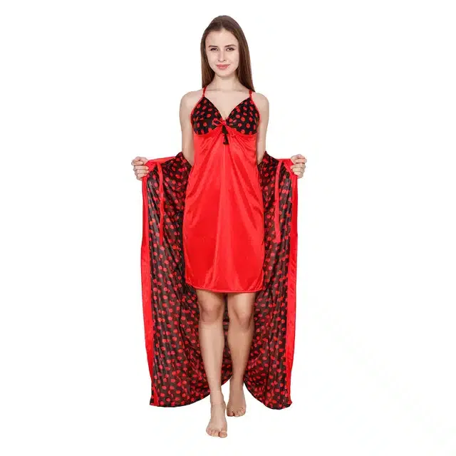 Babydolls for Women (Red & Black, Set of 1)
