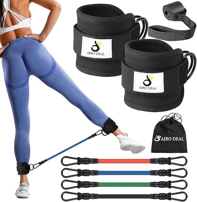  Ankle Straps Resistance Loop Bands Set ,Multicolour