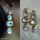 Alloy Kundan Earring for Women & Girls, Golden