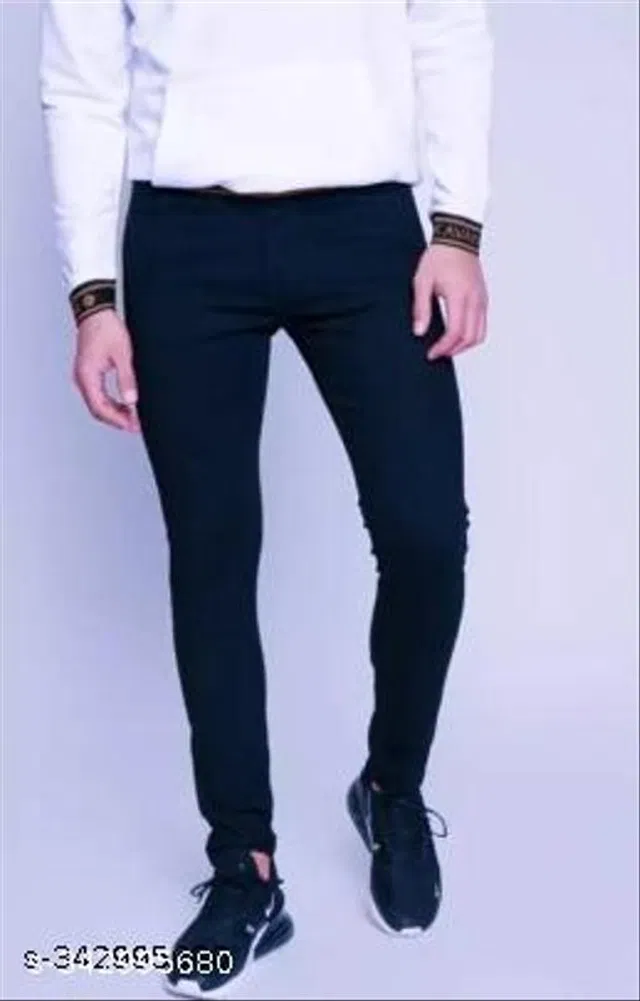 Denim Slim Fit Jeans for Men (Black, 30)