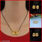Alloy 3 Pcs Mangalsutra with 1 Pair Earrings for Women 