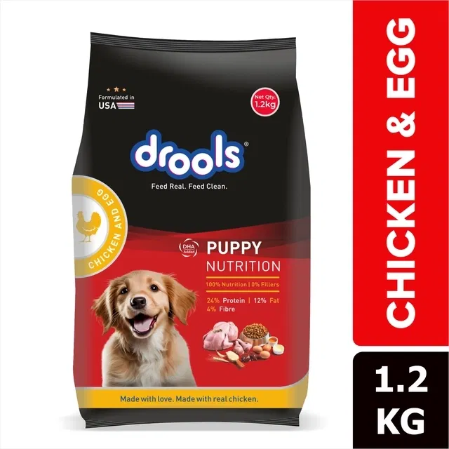ड्रूल्स चिकन और एग ड्राई पपी फूड, 1.2 Kg