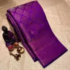 Litchi Silk Zari Woven Saree for Women, Purple 