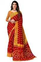 Kanooda Prints Georgette Women Saree With Un-stitched Blouse 