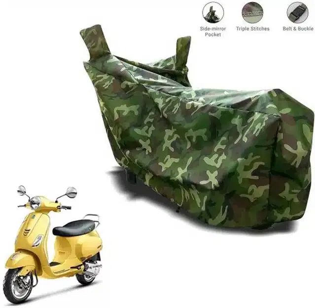 Waterproof & UV Protection Polyester Full Body Cover for Vespa VXL 125 BS6 (Green)