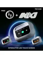 TecSox ALPHA Bluetooth Earbuds with Smartwatch on Display -White