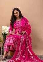 Rayon Printed Kurta with Pant & Dupatta for Women 