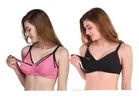 Cotton Blend Solid Non Padded Feeding Bras for Women 