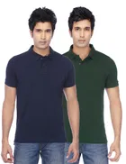 Polo Solid Cotton Blend T-shirts for Men, Pack of 4 