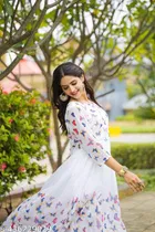 Abstract Printed Georgette Kurti for Women 