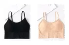 Cotten Blend Solid Padded Bras for Women (Multicolor, Free Size) (Pack of 2)