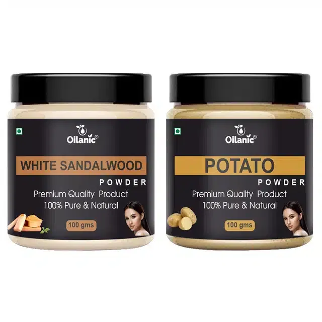 Natural White Sandalwood & Potato Powder for Skin & Hair (Pack of 2, 100 g)