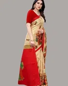 Art Silk Printed Saree for Women, Multicolor 