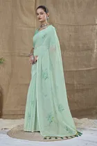 Silk Woven Design Saree for Women, Sea Green 
