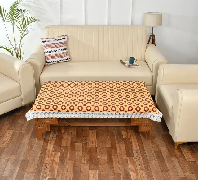 Jute Printed Table Cloth (Yellow, 40x60 inches)