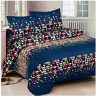 Polycotton Printed Double Bedsheet with Two Pillow Covers 