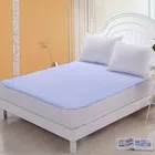 Pvc Double Bed Mattress Protector Sheet (Blue, 6.5x6 feet)