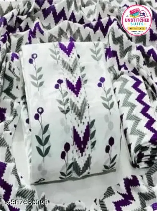 Cotton Printed Dress Material for Women (Multicolor, 6.65 meter (XXL)