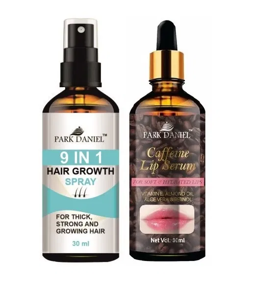 Park Daniel 9 in 1 Hair Growth Spray with Caffeine Lip Serum (30 ml, Set of 2)