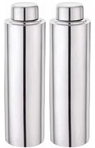 Stainless Steel Water Bottle (Silver, 1000 ml) (Pack of 2)