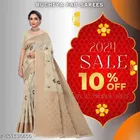 Cotton Linen Zari Woven Saree for Women 
