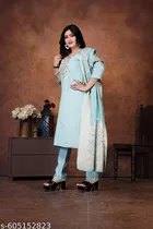 Solid A-line Kurta Set for Women 