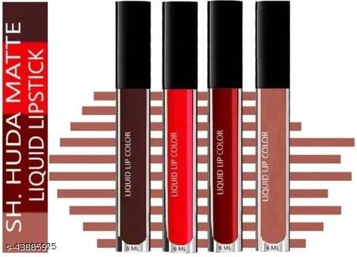 Liquid Lipstick for Women, Multicolor, Pack of 4