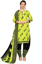 Cotton Blend Printed Kurti with Salwar for Women 