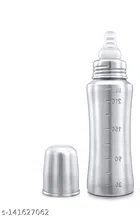 Stainless Steel Milk Bottle for Baby (Silver, 60 ml)