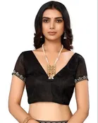 Lycra Blend Solid Saree for Women 