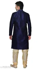 Dupion Silk Solid Kurta with Pyjama for Men 