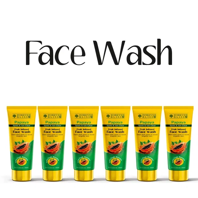 Forever Bliss Papaya Spots & Tan Removal Face Wash (60 ml, Pack of 6)
