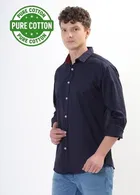 100% Cotton Full Sleeves Solid Shirt for Men 