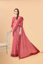 Trendy Simar Silk Saree with Blouse Piece For Women 