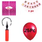 Happy Birthday Banner with 25 Pcs Balloons & Air Pump 