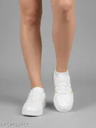 Solid Synthetic Slip-on Sneakers 