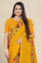 SVB जॉर्जेट साड़ी विद ब्लाउज फॉर विमेंस 