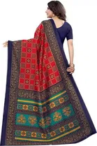 SVB चेक्स प्रिंटेड साड़ी फॉर वीमेन 