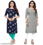 Crepe Printed Kurti for Women 