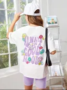 Round Neck Printed T-Shirt for Girls 