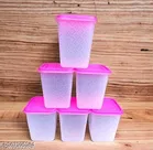 Plastic Storage Containers, Pink, Pack of 6 