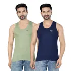 Cotton Jym Vest for Men, Multicolour, Pack of 2 