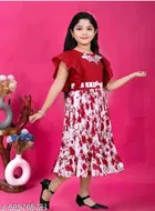 Printed Cotton Fit And Flare Dress for Girls 