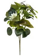 Green Gallery Artificial White Camellia Flower Bunch 32x22cm
