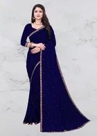 Lycra Solid Saree for Women 