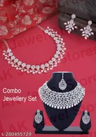 Alloy 2 Pcs Necklace with 2 Set of Earrings & Maangtika for Women 