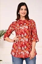 Rayon Three Quarter Sleeves Top for Women 