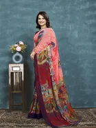 Georgette Printed Saree for Women 