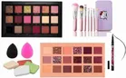 Combo of Eyeshadow Palettes with 7 Pcs Makeup Brushes, 6 Pcs Blenders & 36H Waterproof Eyeliner (Multicolor, Set of 5)