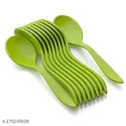 Plastic Spoon (Green, Pack of 12)